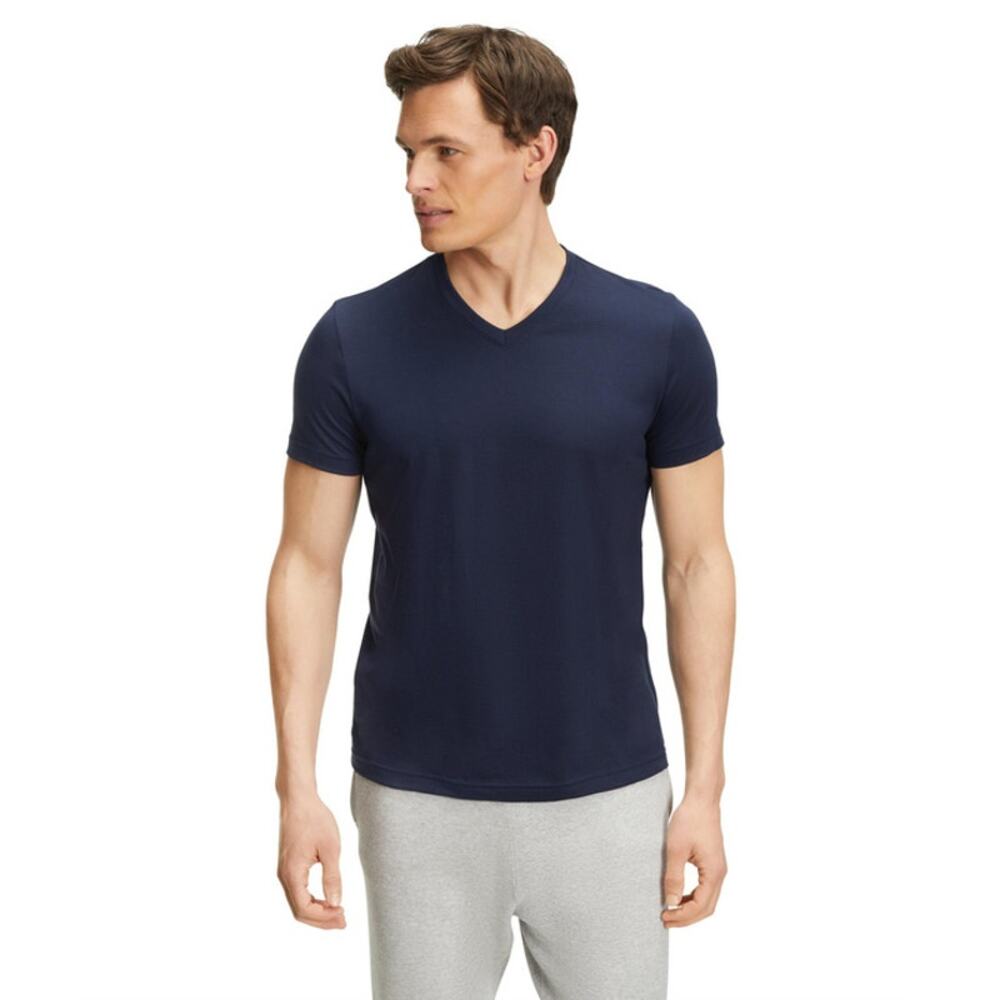 Handværk T-Shirt Men's Medium Navy Pima Cotton V-Neck Short Sleeve Pullover Tee